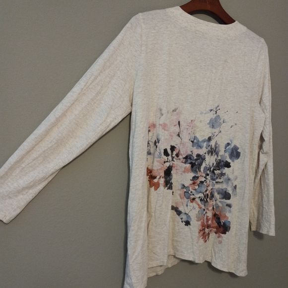 J.Jill M Cotton Long Sleeved Floral Print Pullover Top - Picture 3 of 7